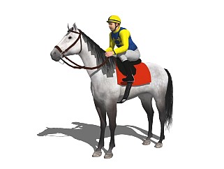精细3D人物模型 (2)骑马人